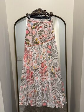 TAJ by Sabrina Crippa Floral Maxi Skirt - Pink, Gray & Yellow small